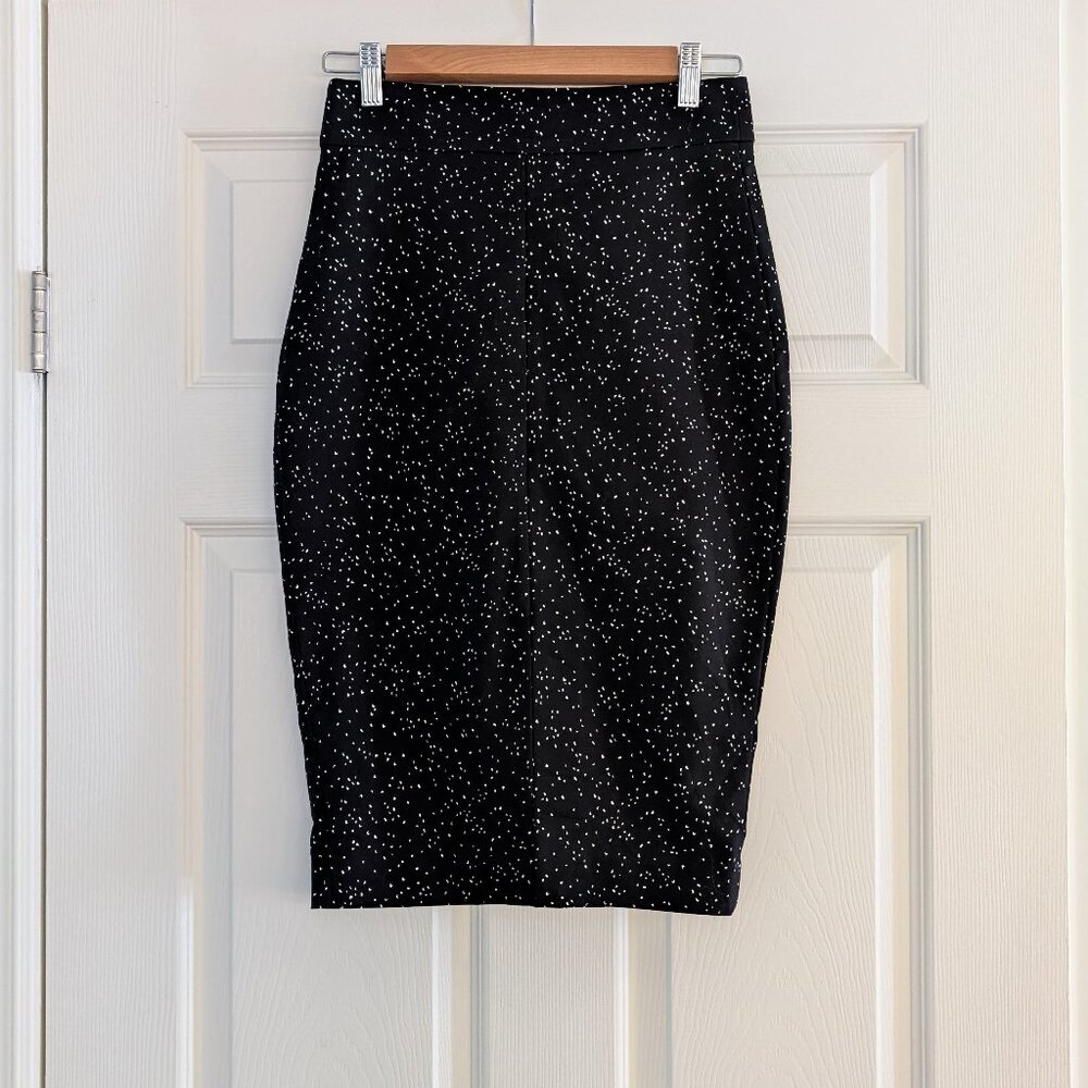 RW&CO pencil skirt black white dots size 0